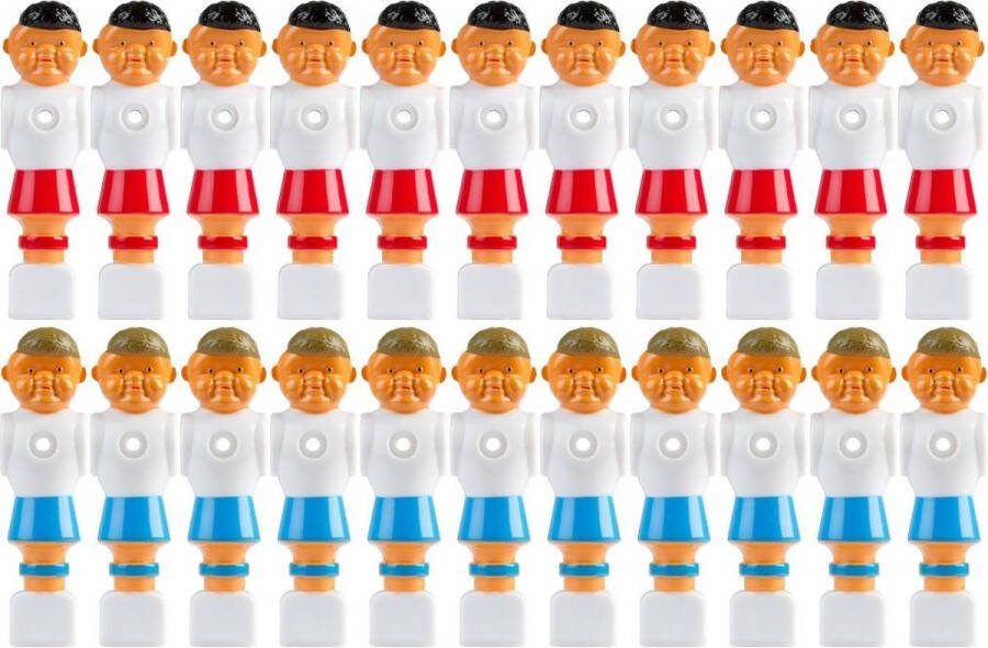 GAMES PLANET Tafelvoetbal Poppetjes Set van 22 Voor Ø 15 9 mm Stangen Rood Blauw