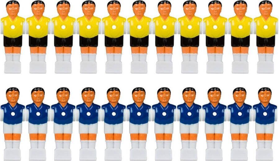 GAMES PLANET Tafelvoetbal Poppetjes Set van 22 Voor Ø 15 9 mm Vaste Stangen Geel Blauw