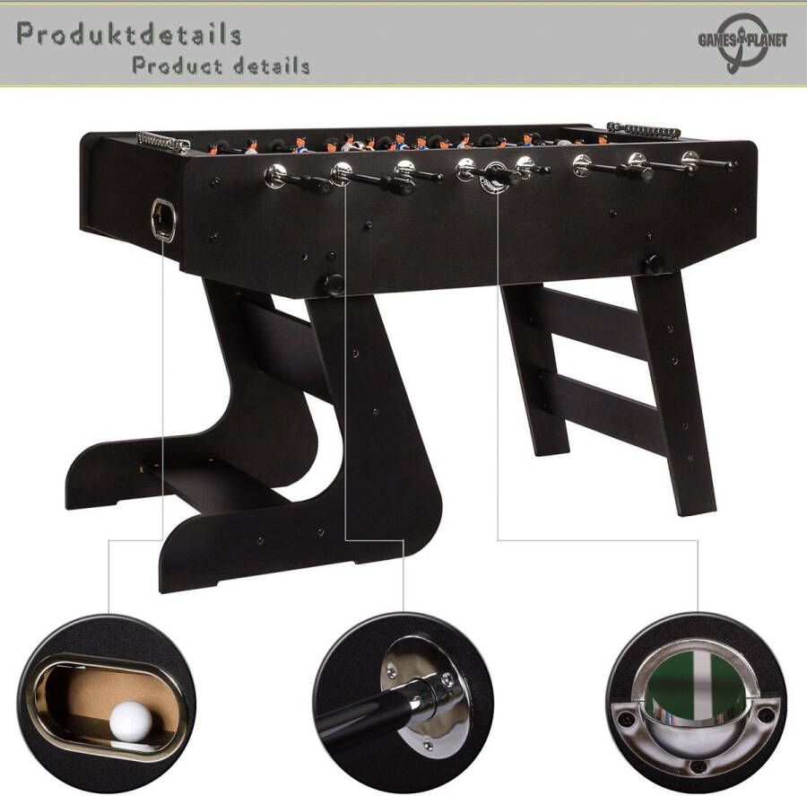 GAMES PLANET Voetbaltafel Tafelvoetbal Incl. Accessoires Inklapbaar Liverpool Zwart