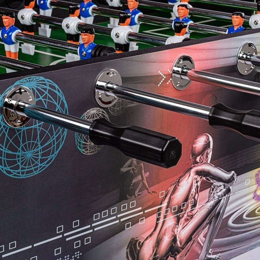 GAMES PLANET Voetbaltafel Tafelvoetbal Incl. Accessoires Leeds 140 x 73 x 87 cm Cyber
