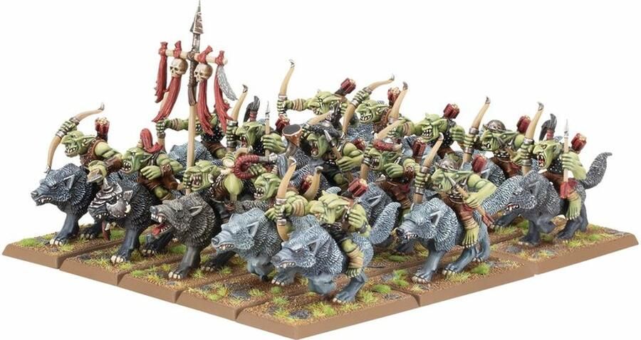 Games Workshop Warhammer The Old World Orc And Goblin Tribes Goblin Wolf Rider Mob 09-09
