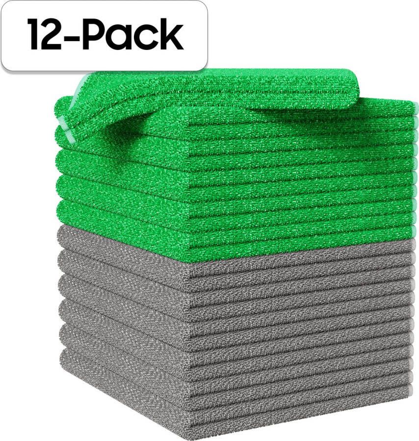 Gandria Microvezeldoekjes 12 Stuks Schoonmaakdoekjes 30 x 30 cm Vaatdoekjes Microvezel Wasbare Reinigingsdoekjes Huishouddoekjes