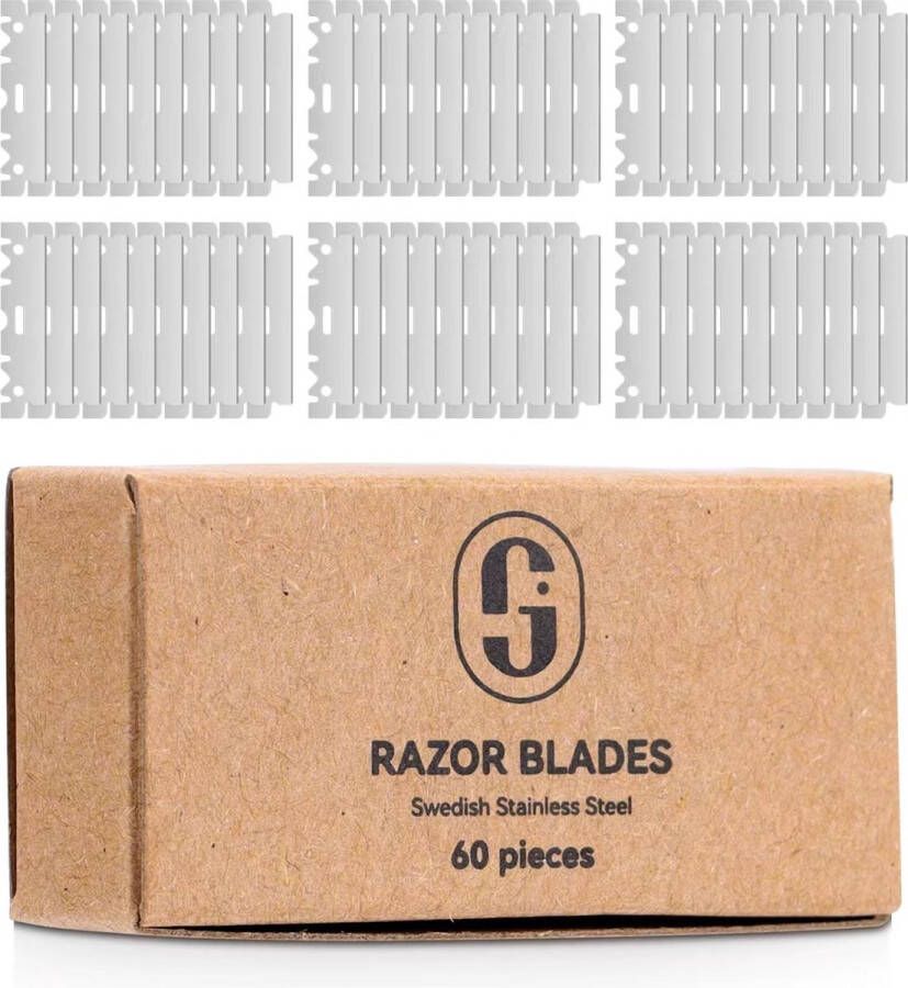 Gandria Safety Razor Blades Scheermesjes RVS Stainless Steel Single Edge 60 stuks Shavette mesjes Vlijmscherp Duurzaam Scheren