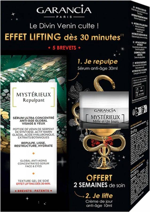 GARANCIA Mystérieux Repulpant 30 ml + Mille et Un Jours Globale Anti-Ageing Dagcrème 10 ml Gratis