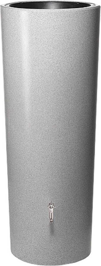 Garantia regenton met bloembak 350 liter zilver