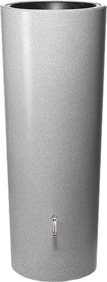 Garantia regenton met bloembak 350 liter zilver