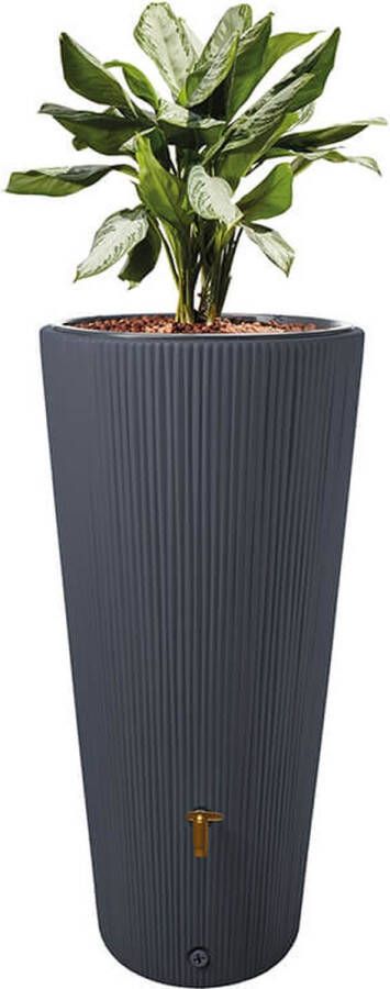 Meuwissen Agro 2in1 Ton Vaso Decor 220 Liter Grafietgrijs Dia. 58(max) X H.120 Cm K