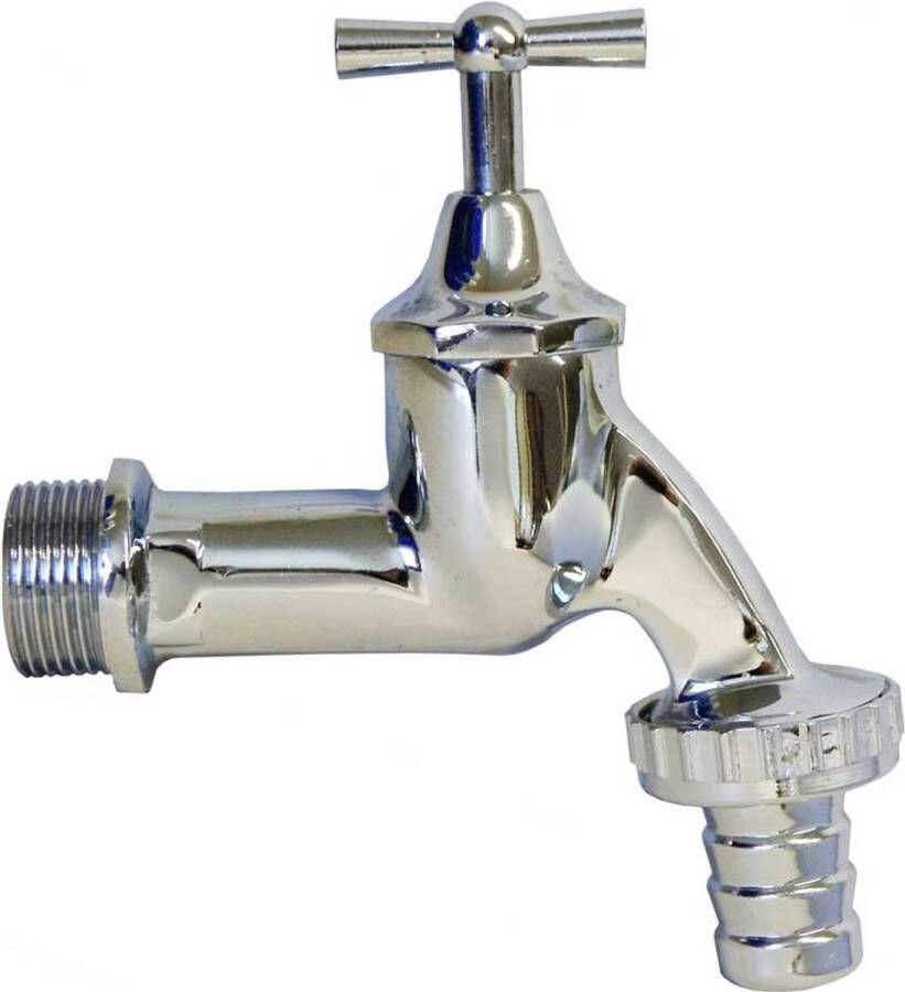 Buitenkraan zware uitvoering 1"" muuraansluiting x 25mm slangpilaar