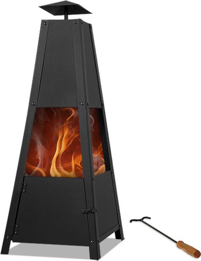 Merkloos Sans marque Monzana Pyramide Buitenhaard 100 cm Zwart