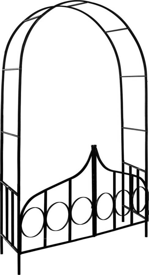 Gardebruk Rozenboog Metaal – met Deur Poort 240x140x40cm – Zwart
