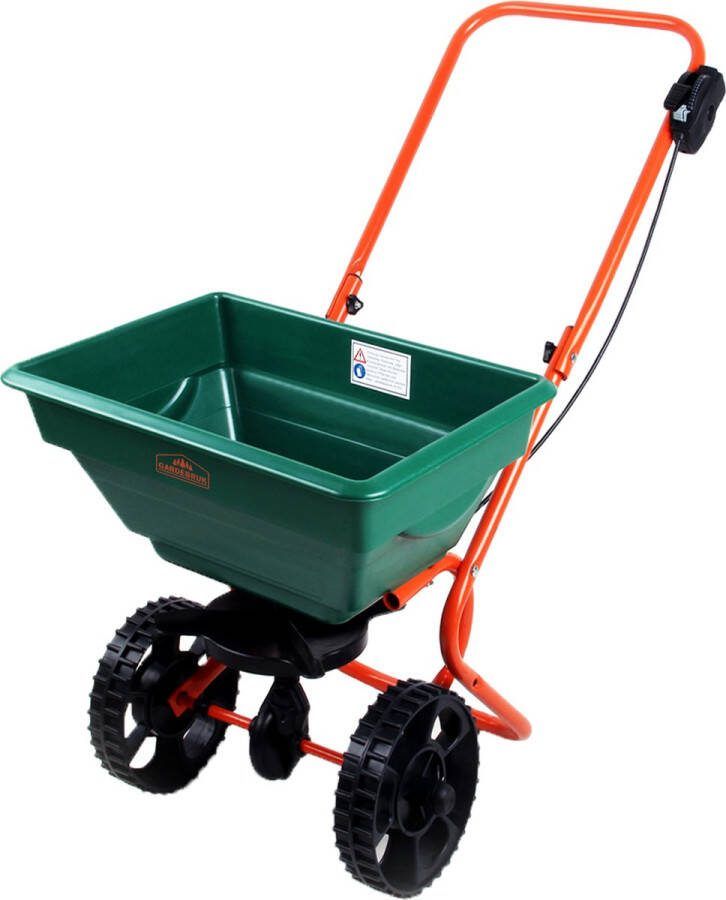 Gardebruk Strooiwagen 25L – Verstelbaar Oranje Groen Zwart