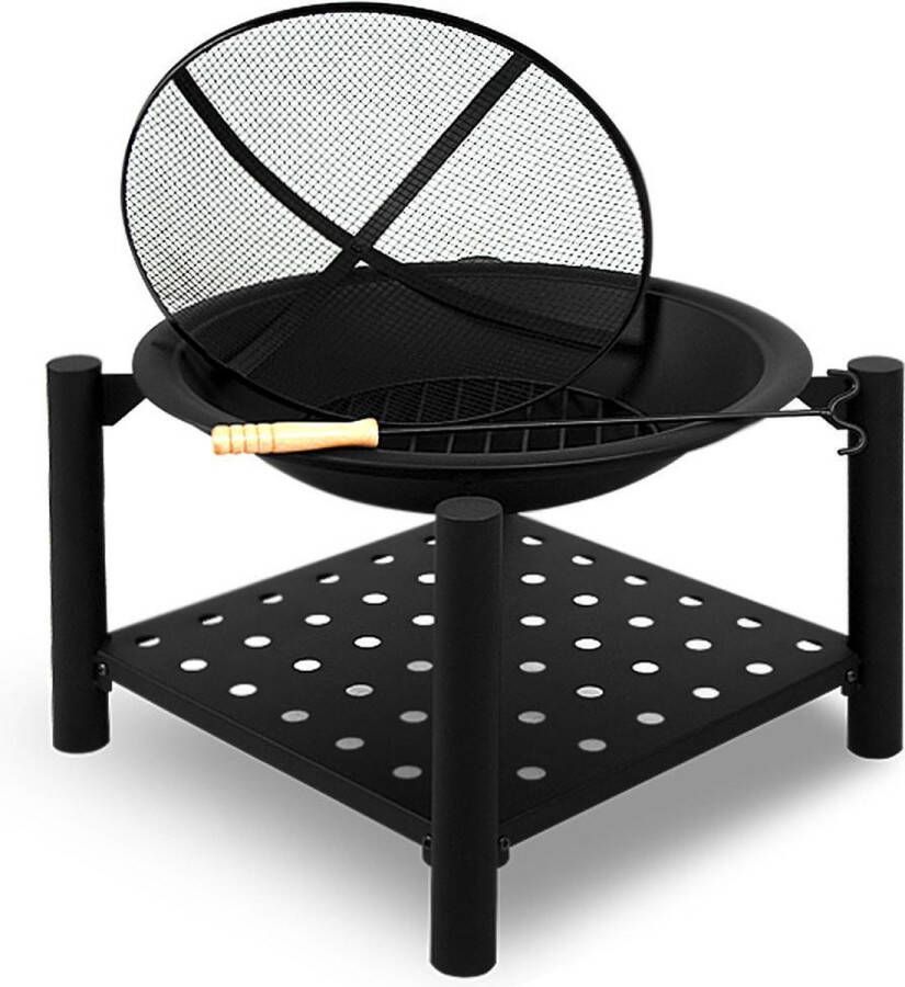 Gardebruk Vuurkorf Rond Ø 55 cm – Incl. Pook & Vonkrooster – Zwart