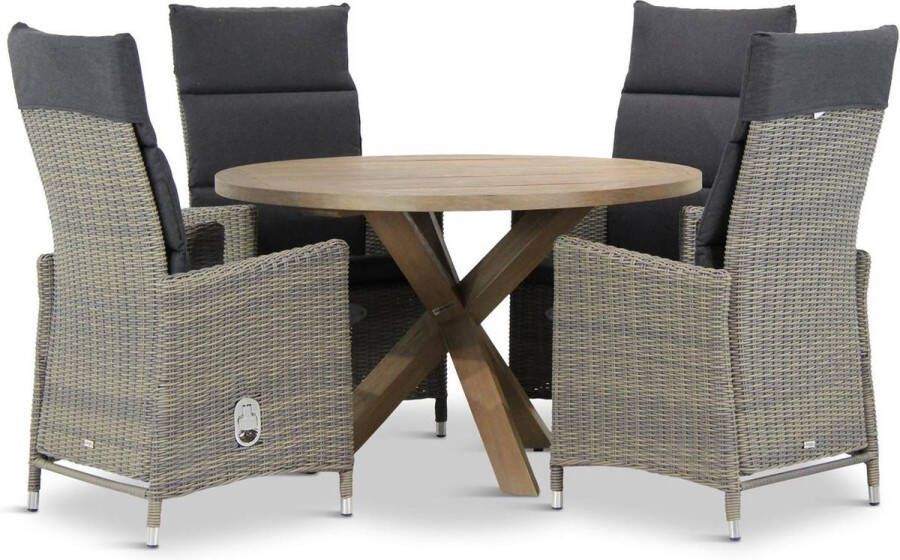 Garden Collections Garden Collection Madera Sand City rond 120 cm dining tuinset 5-delig