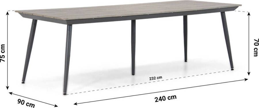 Garden Collection s Boston Matale 240 cm dining tuinset 7-delig