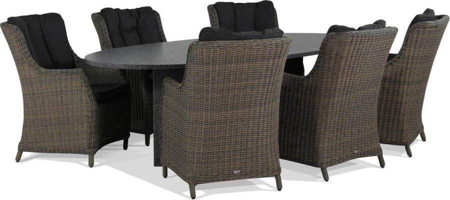 Garden Collection s Buckingham Graniet ovaal 240 cm dining tuinset 7-delig