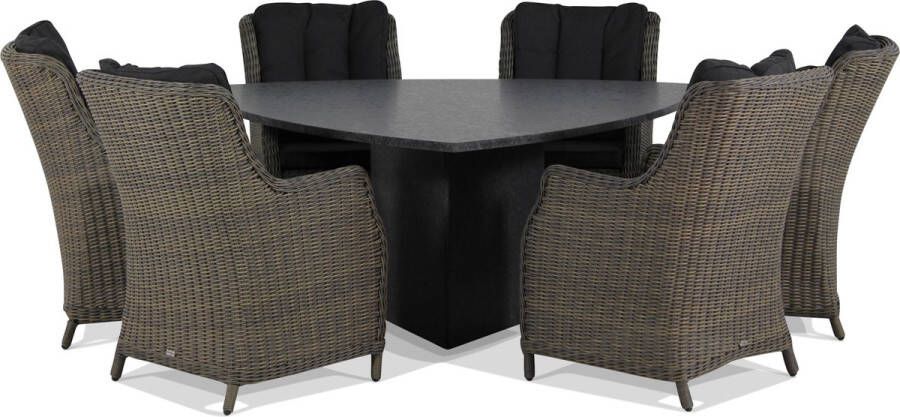 Garden Collection s Buckingham Graniet triangel 170 cm dining tuinset 7-delig