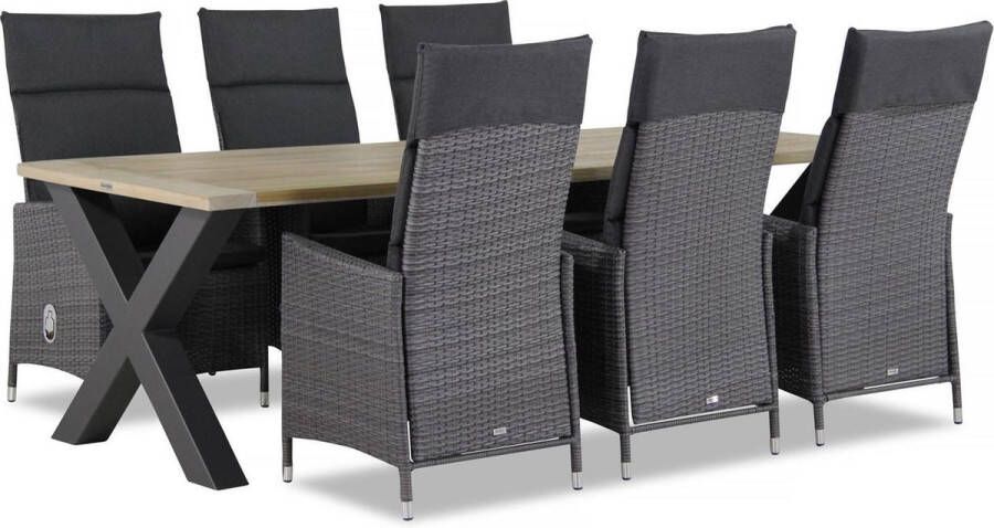 Garden Collection s Denver Cardiff 240 cm dining tuinset 7-delig verstelbaar