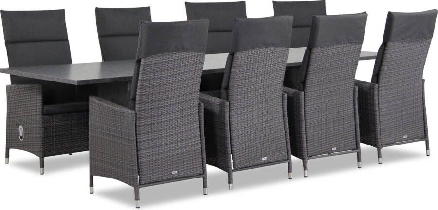 Garden Collection s Denver Graniet 300 cm dining tuinset 9-delig verstelbaar