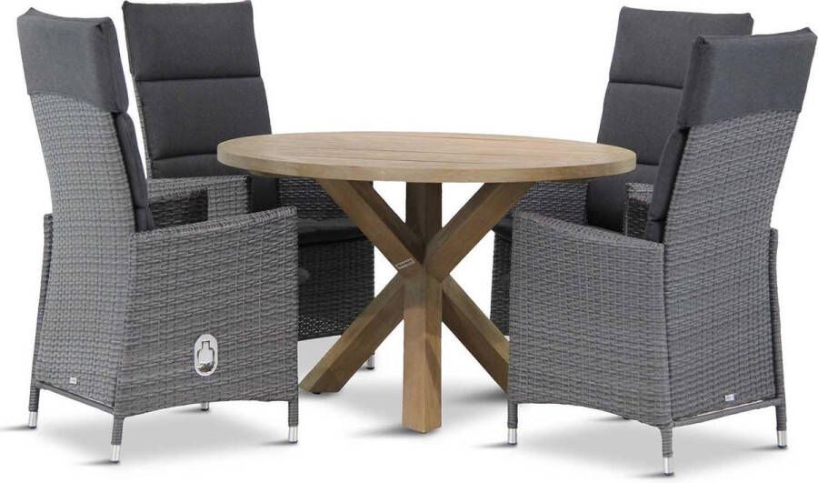 Garden Collection s Denver Sand City rond 120 cm dining tuinset 5-delig
