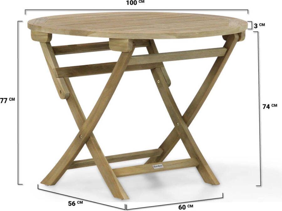 Garden Collection s Derby inklapbare tafel 100 cm