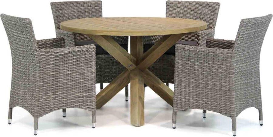 Garden Collection s Dublin Sand City 120 cm rond dining tuinset 5-delig