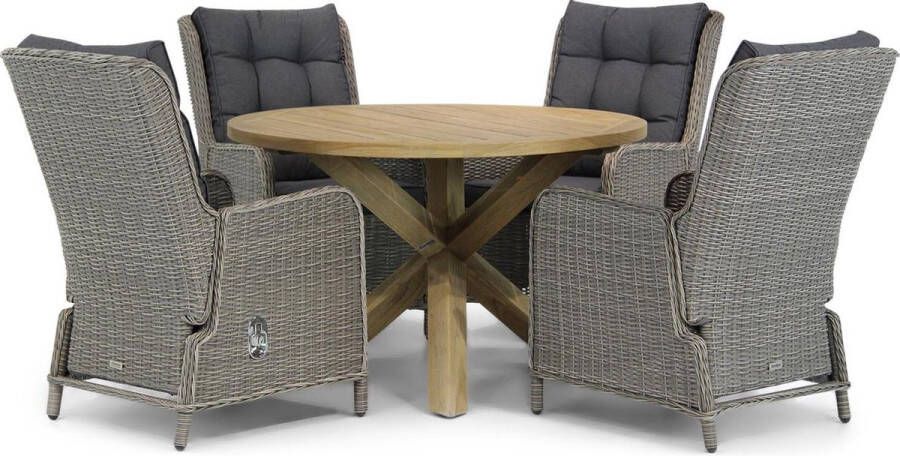 Garden Collection s Kingston Sand City 120 cm rond dining tuinset 5-delig
