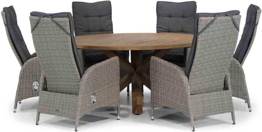 Garden Collection s Lincoln Sand City 160 cm rond dining tuinset 7-delig