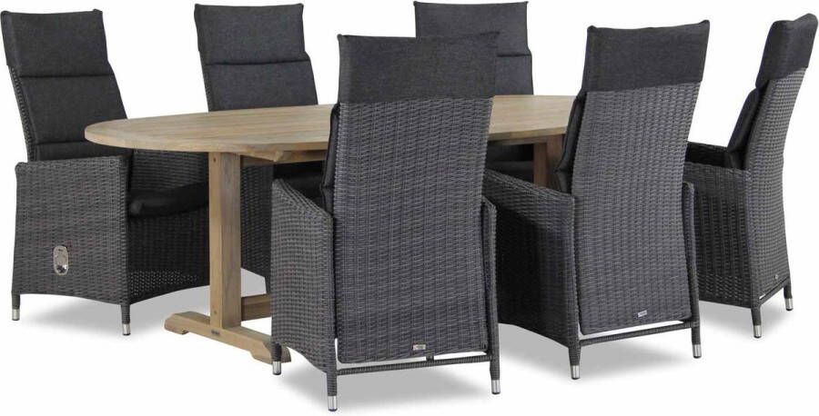 Garden Collection s Madera Brighton ovaal 240 cm dining tuinset 7-delig