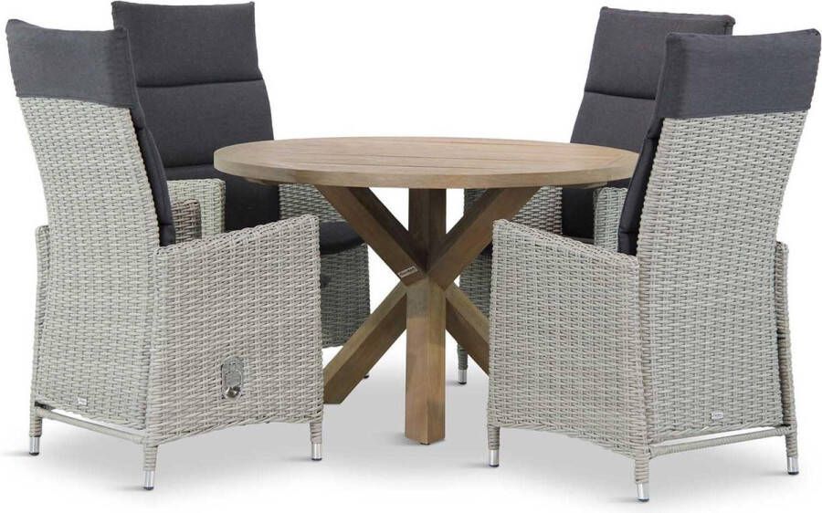 Garden Collection s Madera Sand City 120 cm rond dining tuinset 5-delig