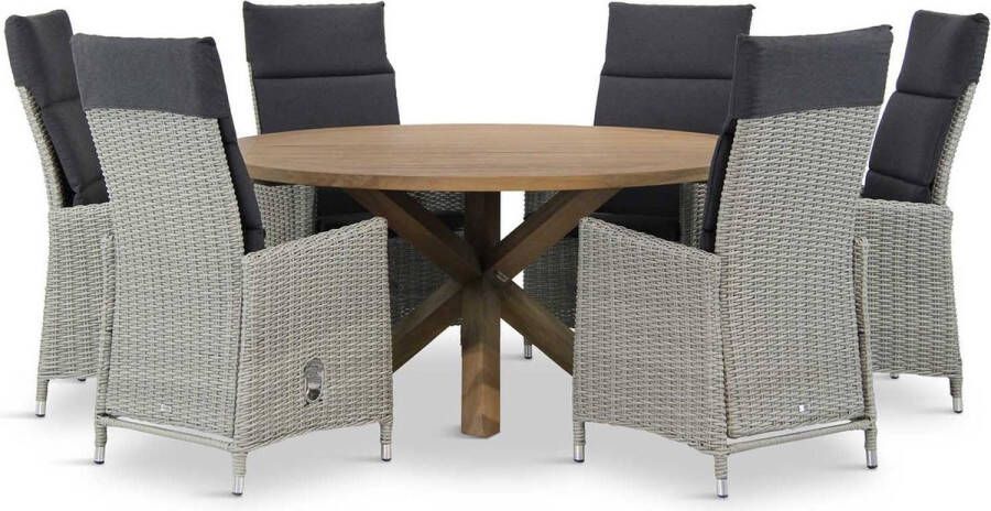 Garden Collection s Madera Sand City rond 160 cm dining tuinset 7-delig
