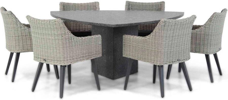 Garden Collection s Milton Graniet 170 cm triangel dining tuinset 7-delig