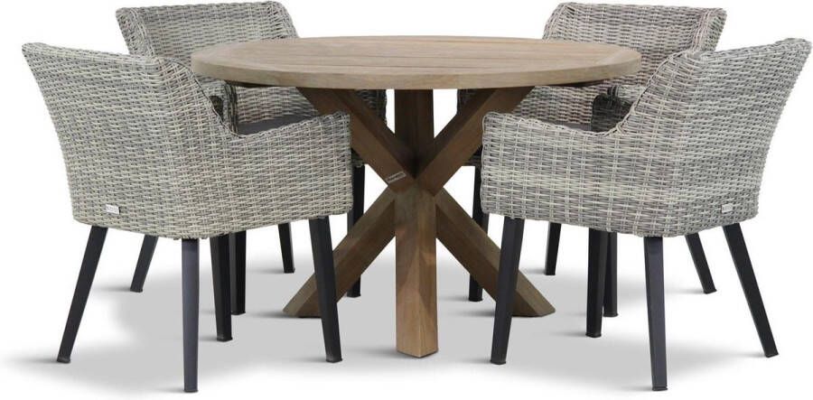 Garden Collection s Milton Sand City rond 120 cm dining tuinset 5-delig