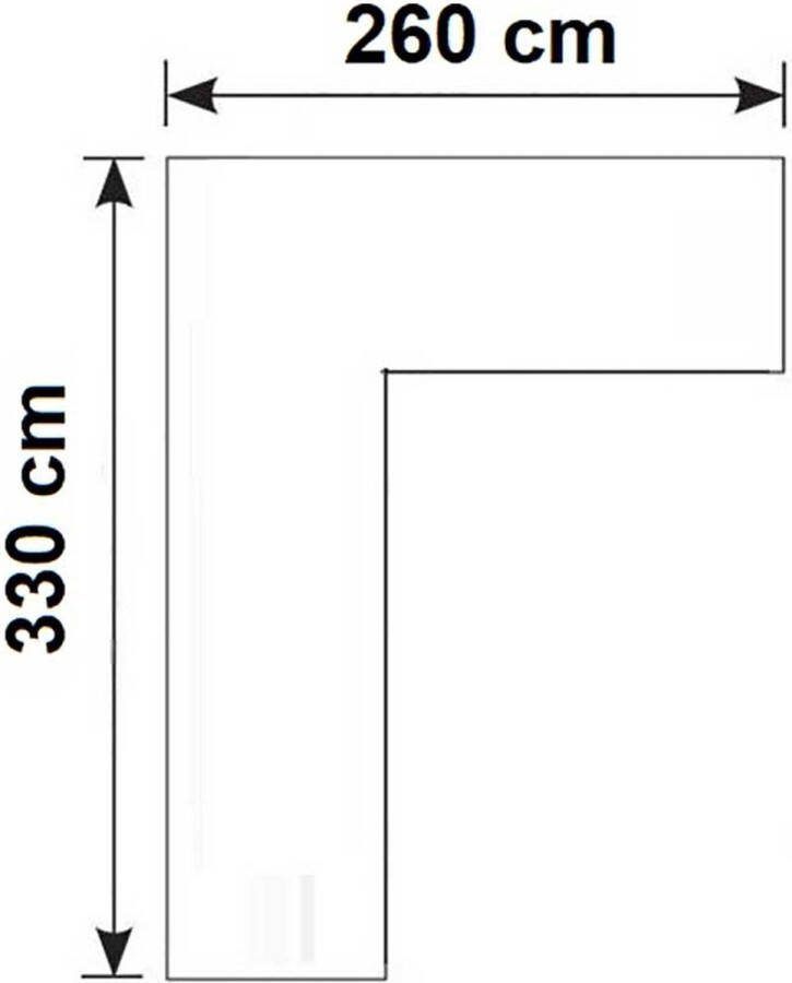 Garden Collections Loungesethoes voor loungeset L-vorm Rechts 330 cm x 260 cm Grijs-antraciet 100% weerbestendig