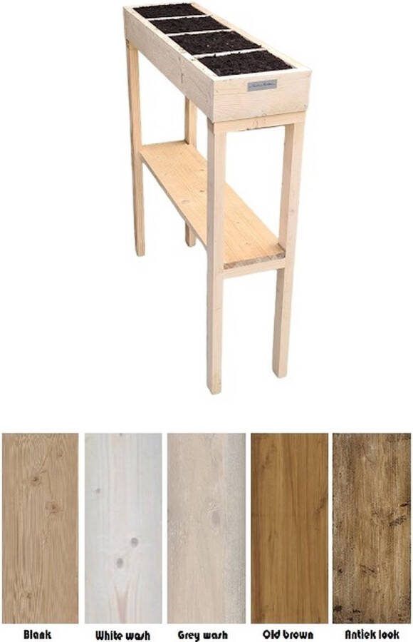Garden&Furniture Steigerhouten kweektafel op poten INCL. WORTELDOEK 80x40x80cm moestuinbak steigerhout hout Blank
