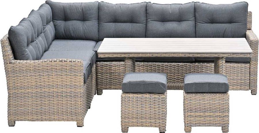 Garden Impressions Alaska lounge dining set 5-delig links light teak vironwood