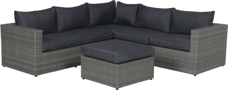Van Kooten Tuin en Buitenleven Cayman II loungeset 4-delig organic grey donker antraciet