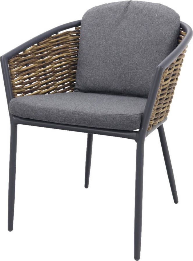 Garden Impressions Bali dining stoel natural rotan carbon black mystic grey