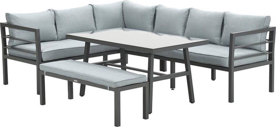 Van Kooten Tuin en Buitenleven Blakes lounge-diningset 4-delig carbon black mint grey