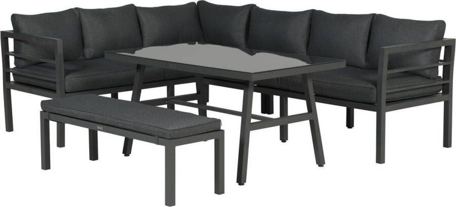 Garden Impressions Blakes lounge dining set 4-delig donker grijs