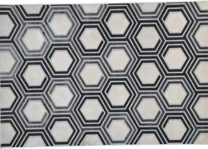 Garden Impressions buitenkleed Hexagon karpet 200x290 grijs zwart