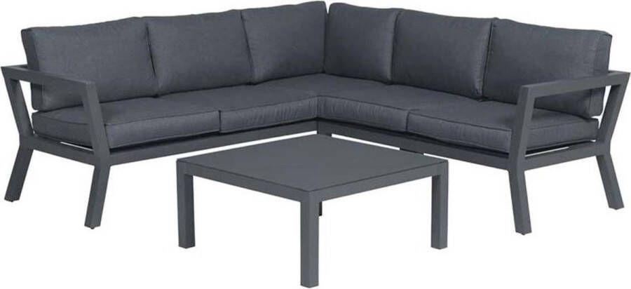 Van Kooten Tuin en Buitenleven Colorado loungeset 3-delig carbon black reflex black