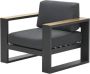 Garden Impressions Cube loungestoel aluminium carbon black teak look - Thumbnail 1