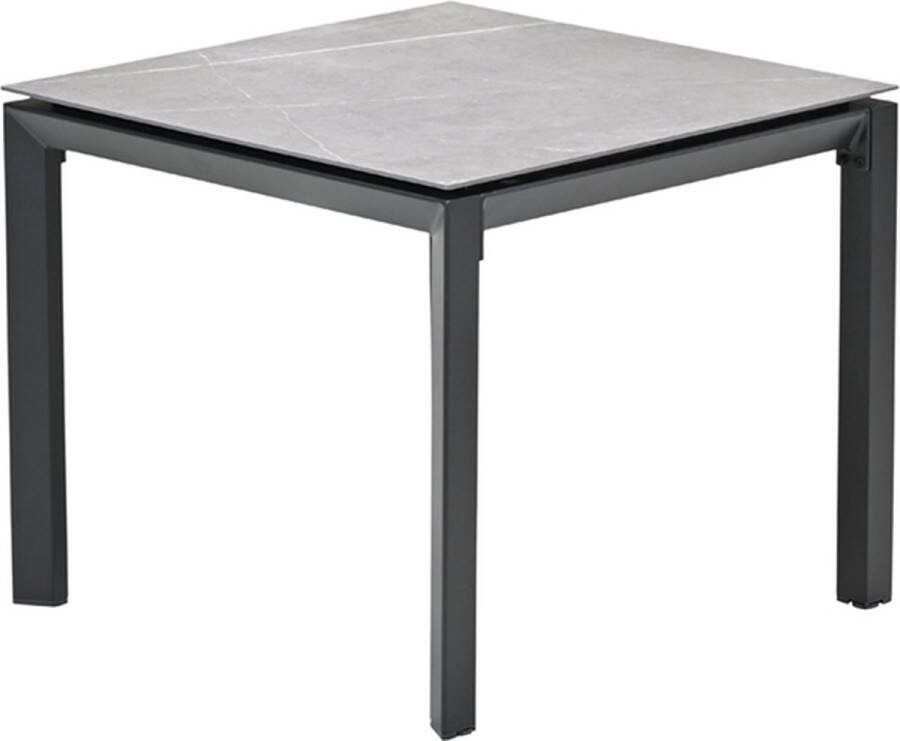 Garden Impressions Domingo tafel 90x90 cm carbon black Centostone sicilian grey
