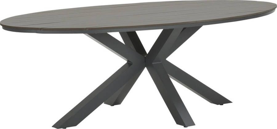 Garden Impressions Edison tafel 220x115xH75 donker grijs teak grijs