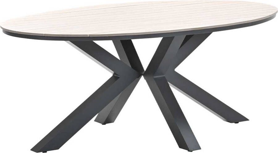 Garden Impressions Edison tafel ovaal 180x115 cm carbon black light teak Vironwood