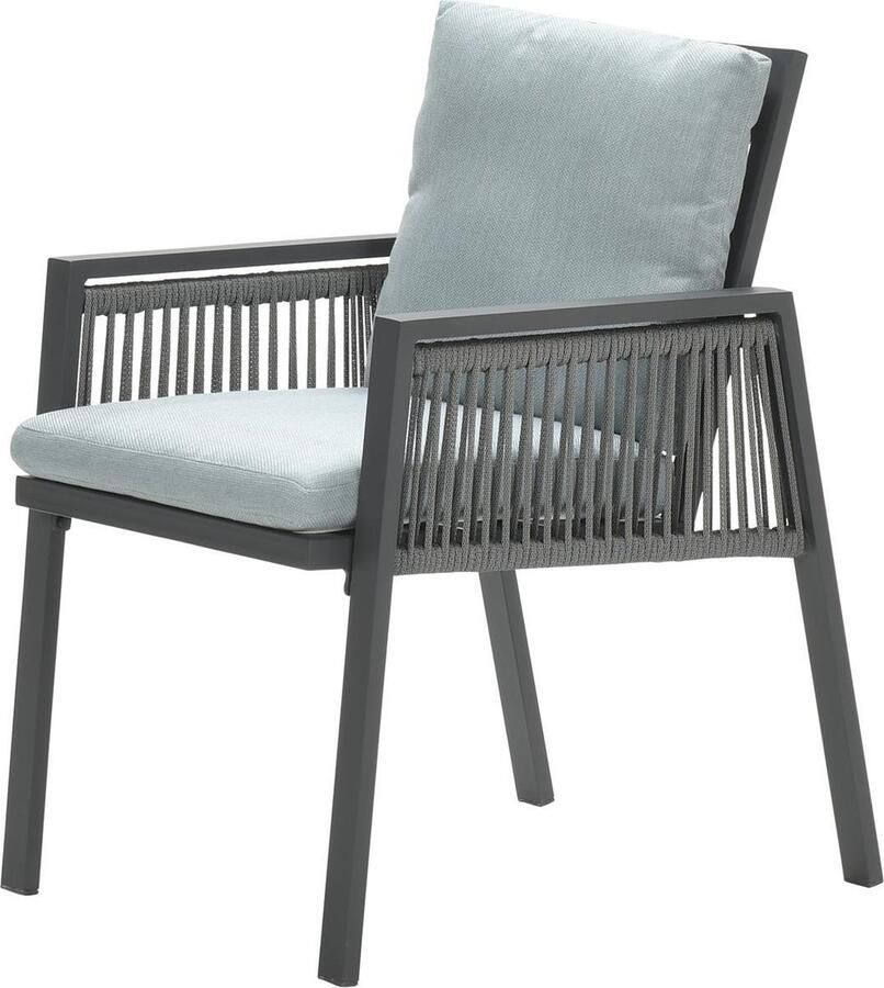 Garden Impressions Andrea dining fauteuil rope carbon black mint grey