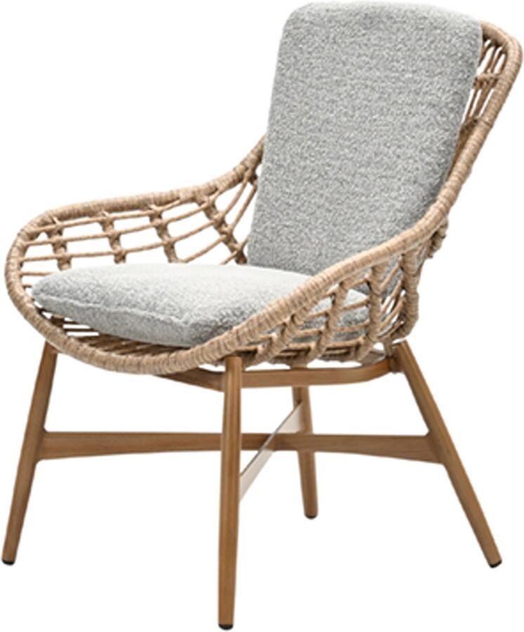 Garden Impressions Castello lounge fauteuil light teak look natural rotan-merino sand