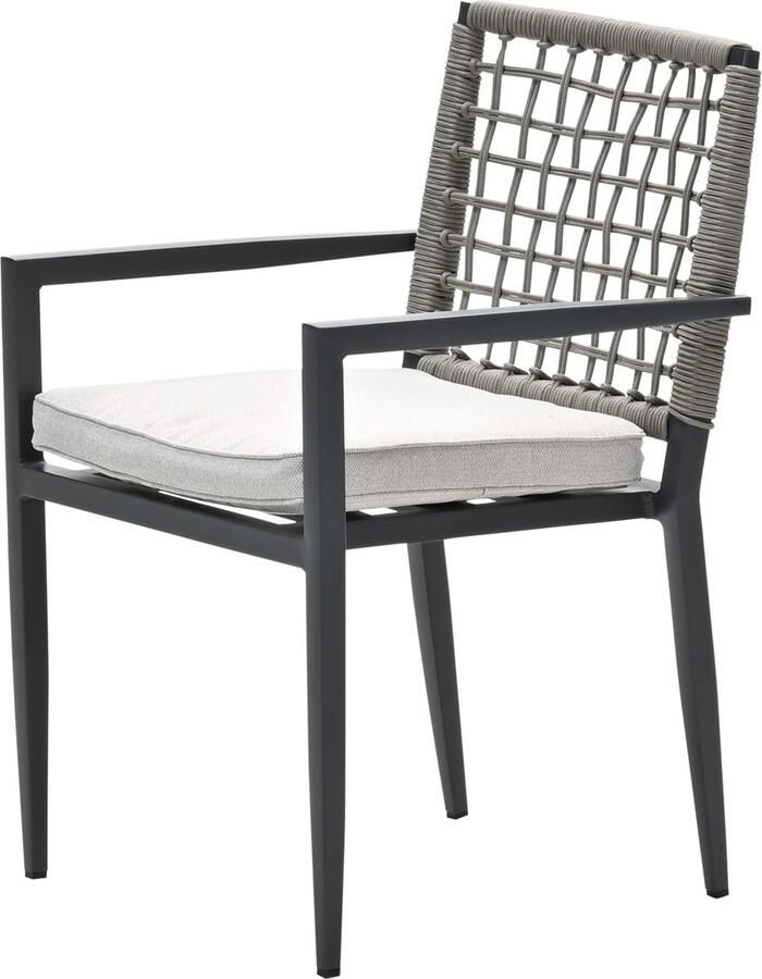 Garden Impressions Florance dining fauteuil carbon black rope taupe desert sand