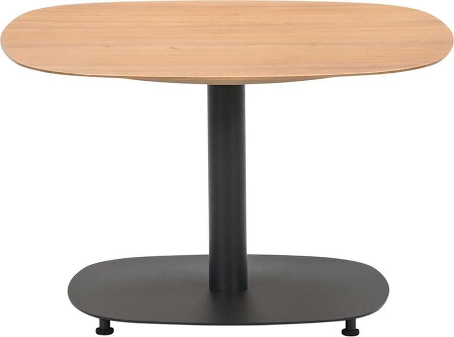 Garden Impressions Leon bijzettafel aluminium carbon black light teak look-70x70 cm