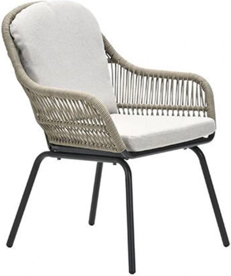 Garden Impressions Triton dining fauteuil carbon black rope dark sand desert sand